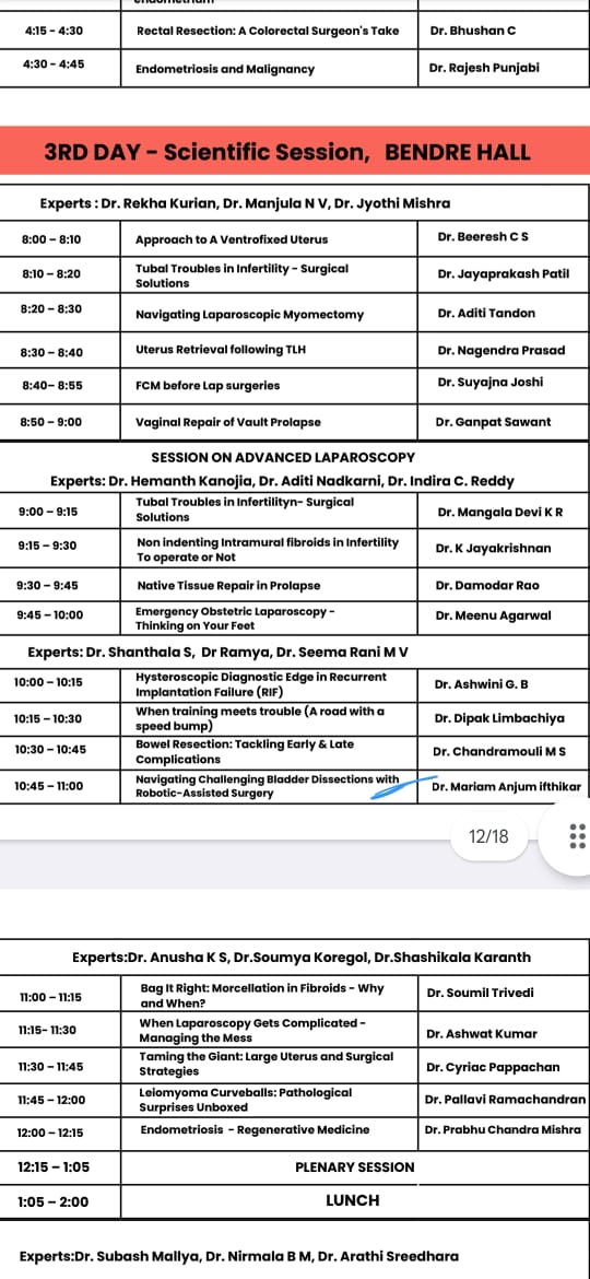 Dr. Mariam Anjum — Scientific Sessions — Programme